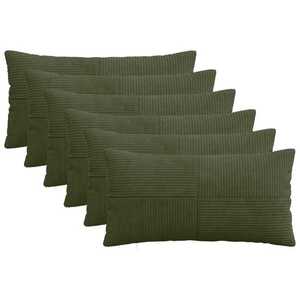 Imagine vidaXL Husă pentru pernă 6 pcs ALMELO Verde 40 x 70 cm cord