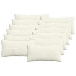 Imagine vidaXL Husă pentru pernă 12 pcs ALMELO Crem 40 x 80 cm cord
