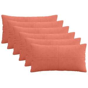 Imagine vidaXL Husă pentru pernă 6 pcs ALMELO Roșu portocalie 40 x 80 cm cord