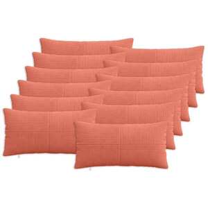 Imagine vidaXL Husă pentru pernă 12 pcs ALMELO Roșu portocalie 40 x 80 cm cord