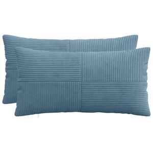 Imagine vidaXL Husă pentru pernă 2 pcs ALMELO albastru 40 x 80 cm cord