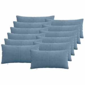 Imagine vidaXL Husă pentru pernă 12 pcs ALMELO albastru 40 x 80 cm cord