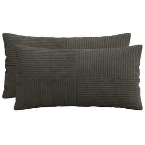 Imagine vidaXL Husă pentru pernă 2 pcs ALMELO Antracit 40 x 80 cm cord