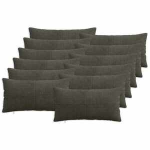 Imagine vidaXL Husă pentru pernă 12 pcs ALMELO Antracit 40 x 80 cm cord