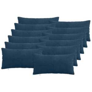 Imagine vidaXL Husă pentru pernă 12 pcs ALMELO Albastru marin 40 x 80 cm cord