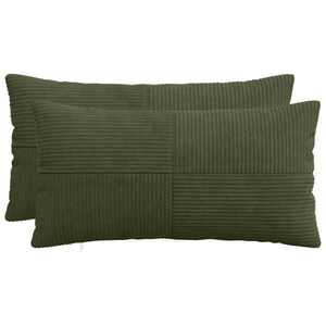 Imagine vidaXL Husă pentru pernă 2 pcs ALMELO Verde 40 x 80 cm cord