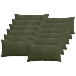 Imagine vidaXL Husă pentru pernă 12 pcs ALMELO Verde 40 x 80 cm cord