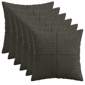 Imagine vidaXL Husă pentru pernă 6 pcs ALMELO Antracit 45 x 45 cm cord