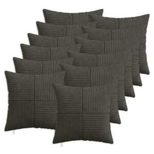 Imagine vidaXL Husă pentru pernă 12 pcs ALMELO Antracit 45 x 45 cm cord