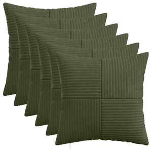 Imagine vidaXL Husă pentru pernă 6 pcs ALMELO Verde 45 x 45 cm cord