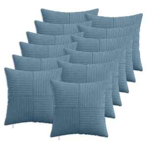 Imagine vidaXL Husă pentru pernă 12 pcs ALMELO albastru 50 x 50 cm cord