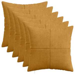 Imagine vidaXL Husă pentru pernă 6 pcs ALMELO Galben 50 x 50 cm cord