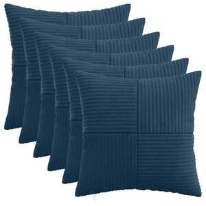 Imagine vidaXL Husă pentru pernă 6 pcs ALMELO Albastru marin 50 x 50 cm cord