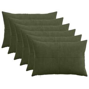 Imagine vidaXL Husă pentru pernă 6 pcs ALMELO Verde 50 x 80 cm cord