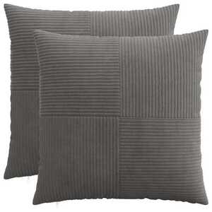 Imagine vidaXL Husă pentru pernă 2 pcs ALMELO Gri închis 55 x 55 cm cord