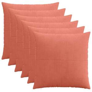 Imagine vidaXL Husă pentru pernă 6 pcs ALMELO Roșu portocalie 55 x 55 cm cord