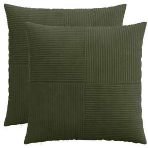 Imagine vidaXL Husă pentru pernă 2 pcs ALMELO Verde 60 x 60 cm cord