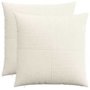 Imagine vidaXL Husă pentru pernă 2 pcs ALMELO Crem 65 x 65 cm cord