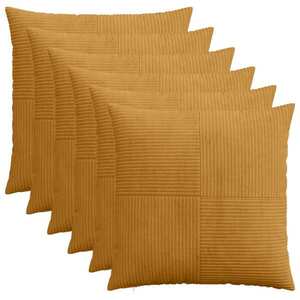 Imagine vidaXL Husă pentru pernă 6 pcs ALMELO Galben 65 x 65 cm cord