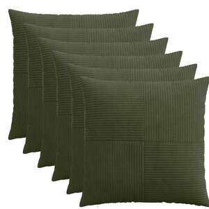 Imagine vidaXL Husă pentru pernă 6 pcs ALMELO Verde 65 x 65 cm cord