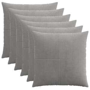 Imagine vidaXL Husă pentru pernă 6 pcs ALMELO Gri deschis 80 x 80 cm cord