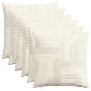 Imagine vidaXL Husă pentru pernă 6 pcs ALMELO Crem 80 x 80 cm cord