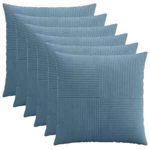 Imagine vidaXL Husă pentru pernă 6 pcs ALMELO albastru 80 x 80 cm cord
