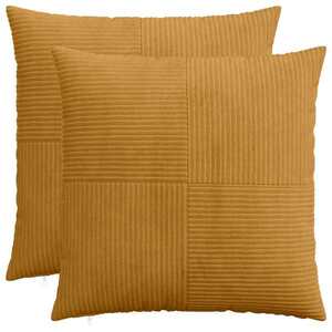 Imagine vidaXL Husă pentru pernă 2 pcs ALMELO Galben 80 x 80 cm cord