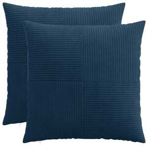 Imagine vidaXL Husă pentru pernă 2 pcs ALMELO Albastru marin 80 x 80 cm cord