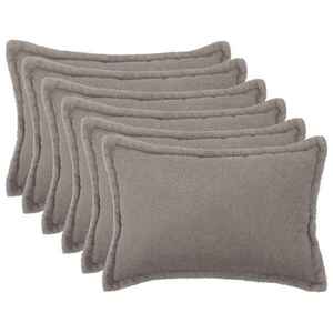 Imagine vidaXL Husă pentru pernă 6 pcs HOUTEN Gri deschis 30 x 50 cm Bouclé