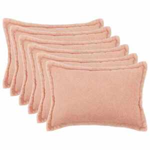 Imagine vidaXL Husă pentru pernă 6 pcs HOUTEN Roz 30 x 50 cm Bouclé