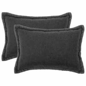 Imagine vidaXL Husă pentru pernă 2 pcs HOUTEN Gri închis 30 x 50 cm Bouclé