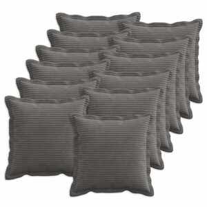 Imagine vidaXL Husă pentru pernă 12 buc. HOUTEN Gri închis 40 x 40 cm cord
