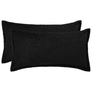Imagine vidaXL Husă pentru pernă 2 pcs HOUTEN Negru 40 x 70 cm Bouclé