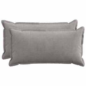 Imagine vidaXL Husă pentru pernă 2 buc. HOUTEN Gri deschis 40 x 80 cm cord