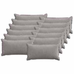 Imagine vidaXL Husă pentru pernă 12 buc. HOUTEN Gri deschis 40 x 80 cm cord