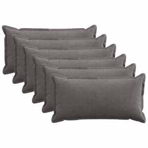 Imagine vidaXL Husă pentru pernă 6 buc. HOUTEN Gri închis 40 x 80 cm cord