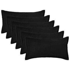 Imagine vidaXL Husă pentru pernă 6 pcs HOUTEN Negru 40 x 80 cm Bouclé