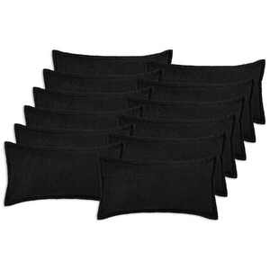 Imagine vidaXL Husă pentru pernă 12 pcs HOUTEN Negru 40 x 80 cm Bouclé
