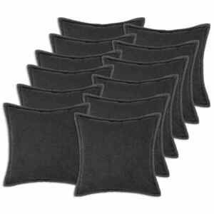 Imagine vidaXL Husă pentru pernă 12 pcs HOUTEN Gri închis 45 x 45 cm Bouclé