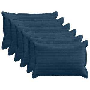 Imagine vidaXL Husă pentru pernă 6 buc. HOUTEN Albastru marin 50 x 70 cm cord