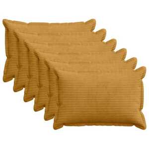 Imagine vidaXL Husă pentru pernă 6 buc. HOUTEN Galben 50 x 75 cm cord