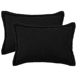 Imagine vidaXL Husă pentru pernă 2 pcs HOUTEN Negru 50 x 75 cm Bouclé