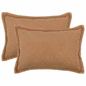 Imagine vidaXL Husă pentru pernă 2 pcs HOUTEN Bej 50 x 80 cm Bouclé