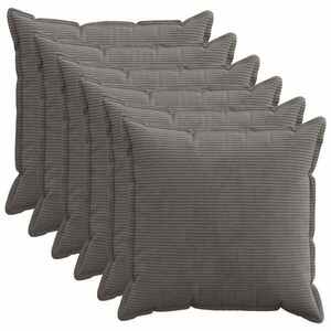 Imagine vidaXL Husă pentru pernă 6 buc. HOUTEN Gri închis 55 x 55 cm cord