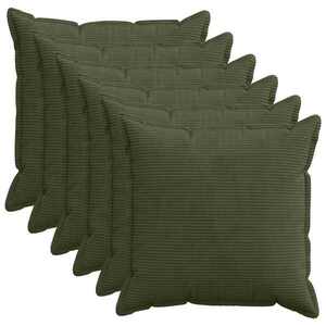 Imagine vidaXL Husă pentru pernă 6 buc. HOUTEN Verde 60 x 60 cm cord