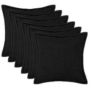 Imagine vidaXL Husă pentru pernă 6 pcs HOUTEN Negru 65 x 65 cm Bouclé