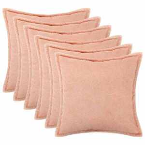 Imagine vidaXL Husă pentru pernă 6 pcs HOUTEN Roz 70 x 70 cm Bouclé