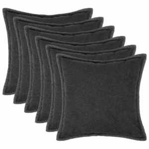 Imagine vidaXL Husă pentru pernă 6 pcs HOUTEN Gri închis 70 x 70 cm Bouclé