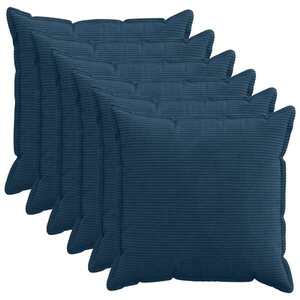 Imagine vidaXL Husă pentru pernă 6 buc. HOUTEN Albastru marin 80 x 80 cm cord